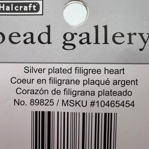 Halcraft Bead Gallery Silver Plated Filigree Heart Pendant Charm - Picture 7 of 7